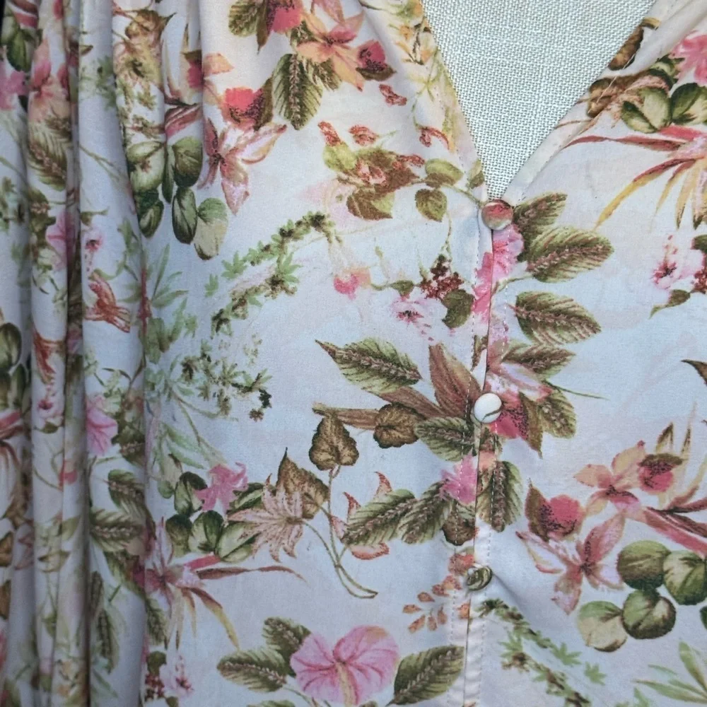 Cynthia Rowley Smocked Floral Top with Pink and Green Hues